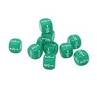 ZASCHMOY Juego de Clase de Dados de Fracción de 20 Piezas: Accesorios de Juego de Matemáticas de Plástico Multifacético Duradero de 6 Caras para Educación y Práctica Temprana de Niños (Green)