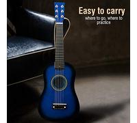 ZASCHMOY Juguete de Guitarra para Principiantes de Madera Educativa para Niños y Niños: Instrumento Musical Azul 23 Pulgadas con Diseño Liviano Estudiantes Estudiantes (Blue)