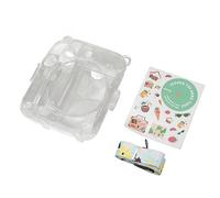 ZASCHMOY Kit de Estuche para Cámara Instantánea - Estuche Protector Duradero para PC con Correa para el Hombro y Pegatinas Coloridas - Transparente para Cámara de Película Instantánea (Green)
