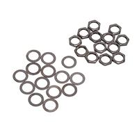 ZASCHMOY Kit de Lavadora de Tuerca de Guitarra Esencial con Sujetadores Hembra de Rosca M9 para Conexiones de Toma de Gato Segura de bajo de Guitarra de Guitarra - Metal Duradero de Cobre Rojo (Gris