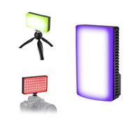 ZASCHMOY La Luz de Relleno K25RGB Mini RGB Cuenta con LED de 25 W (168 Cuentas), Temperatura de Color de 1800 K-9000 K, ángulo de Haz de 120°, Pantalla LCD y 20 Efectos de Escena