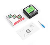 ZASCHMOY Medidor de ángulo Digital Inclinómetro Transportador Electrónico Caja Biselada con Base Magnética Pantalla LCD Función de Retención de Datos para Mediciones de Ingeniería de (BLACK)