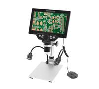 ZASCHMOY Microscopio Digital B1200, Pantalla LCD de 7 Pulgadas, Lupa de Zoom Continuo de 12 MP 1-1200X con 2 Luces Ajustables, para Observación de Piedras Preciosas con Sellos de (Sin batería)