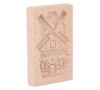 ZASCHMOY Molde de Madera de Haya para Galletas, Molde Reutilizable para Sellos de Prensa de Galletas para Hornear en la Cocina, Forma de Molino de Viento, Ecológico, Fácil de Limpiar (Molino)