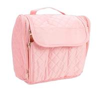 ZASCHMOY Neceser Colgante, Organizador de Cosméticos de Viaje Grande con 3 Compartimentos Transparentes y Sección de PVC a Prueba de Fugas, para Brochas de Maquillaje, Artículos de Tocador, (Pink)
