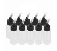 ZASCHMOY Paquete de 10 Botellas de Pintura para Aerógrafo de 35 Cc con Tapa Adaptadora, Tarros de Almacenamiento Resistentes a la Corrosión de Material PP Translúcido con Bola de (PP (polímero de