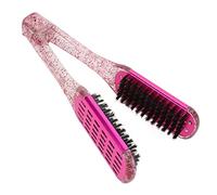 ZASCHMOY Peine Alisador de Cabello de Doble cara: Herramienta de Peinado Resistente a Altas Temperaturas, Diseño Hueco para Secado Rápido, Agarre Ergonómico con Resorte, Rojo Rosa