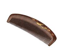 ZASCHMOY Peine de Madera para el Cabello, Peine Hecho a Mano de Sándalo, sin Dientes Finos para Desenredar Estática, con Exquisito Diseño Grabado, para Mujeres de Cabello Largo y Corto