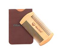 ZASCHMOY Peine para Peinar Barba de Madera de Peral, Herramienta para Dar Forma Al Bigote con Diseño Doble para el Cuidado del Cabello, Peine de Madera Perfumada