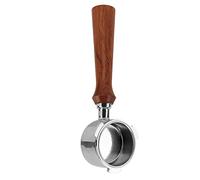 ZASCHMOY Portafilter de café sin Fondo de 51 Mm con de Madera Sólida para - Filtro de Fondo de Acero Inoxidable Compatible con EUPA, SMAG, Severin KA5995 (Palosanto F)
