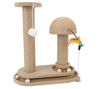 ZASCHMOY Post de Rasguño de Gato Resistente a los Arañazos con Diseño de Plato Giratorio y Juguete de Pelota para Gatos Interiores: Estructura de Tablero de Densidad Resistente para una Interacción