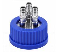 ZASCHMOY Tapón para Botella de Llenado GL45, Tapón de Seguridad de 3 Puertos para Alimentación de Líquidos con Conectores de Acero Inoxidable 304 y 8 Puertos para Tubos de 10 Mm para