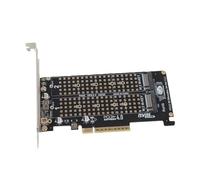 ZASCHMOY Tarjeta Adaptadora Dual M.2 NVMe SSD a PCIE X8 M Key Convertidor de Disco Duro | Soporta PCIE 3.0 y 4.0 | Mejore el Inicio del Juego y la el Trabajo | Incluye Kit de Instalación