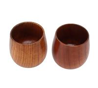 ZASCHMOY Tazas de té de Madera Hechas a Mano - Tazas de té Multifuncionales de Madera Maciza para, café, Sake y Bebidas Calientes - Diseño Ecológico - Juego de 2 (2PCS)