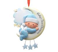 Zasdvn Adornos para árbol de Navidad, colgante de resina para el primer bebé, colgante para el árbol de Navidad, para interior, familia, ventana, coche, casa, invierno, para ventana, chimenea, espejo