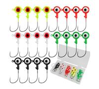 Zasdvn Anzuelos de Cabeza de Cebo, eficientes anzuelos con Forma de Realista, Juego de 20 cebos de versátiles con Ojos realistas y diseño Robusto para truchas, bagres, percas y Sal