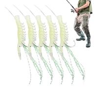 Zasdvn Anzuelos para | 5 Unidades Anzuelos Agua Salada con Camarones Fosforescentes - para Siluro Agua Salada Dulce Desde Orilla o Kayak