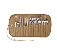 Zasdvn Bolsa para utensilios, maletín de almacenamiento de cubiertos, maletín portátil reutilizable para utensilios, organizador de cubiertos con varios compartimentos, maletín de cubiertos colgante