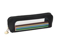 Zasdvn Estuche transparente con cremallera, estuche rectangular transparente, estuche transparente práctico y transparente, bolsa con cremallera, estuche para lápices de gran capacidad, estuche