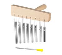 Zasdvn Handglockenspiel de madera con 8, instrumento musical con tubo de aluminio macizo y mazo para templos, escuela, clases, ejercicio de concentración en casa