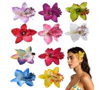 Zasdvn Horquillas de Flores para Mujeres | 10 Piezas de Alfileres Artificiales Bohemios Hawaianos | Horquillas Florales | para Vacaciones, Festivales, Bodas, Viajes, Verano, Primavera, Uso Diario