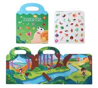 Zasdvn Libro de pegatinas tranquilas, Libro de pegatinas reutilizables para niños | Papázal portátil impermeable - Decoración de la necesidad con Herramienta de aprendizaje de educación temprana