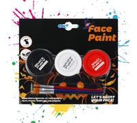 Zasdvn Maquillaje facial de Halloween - Herramientas de pintura facial soluble en agua | 3 colores de pintura facial navideña | para disfraces, adultos, mujeres, , vampiro, , esqueleto