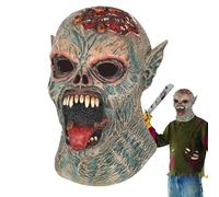 Zasdvn Máscara de cabeza, disfraz de Halloween, con capucha, accesorio de juego de rol, disfraz para casa de miedo, parque de atracciones, eventos, actuaciones al aire libre