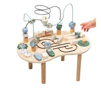 Zasdvn Mesa sensual para niños pequeños, centro de actividades de madera, mesa de juego, juguete educativo de madera para familia, amigos, cumpleaños, interior y exterior