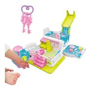 Zasdvn Pequeña casa de muñecas, casa de juegos con luz y música | Fantasía para niños en casa, aula, escuela, dormitorio, sala de juegos, guardería, preescolar, cumpleaños