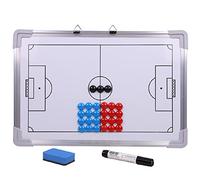 Zasdvn Pizarra magnética de entrenamiento de fútbol - Pizarra magnética para entrenamiento - Pizarra táctica blanca magnética de doble cara, marco de metal perfecto para entrenar fútbol, baloncesto,