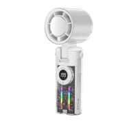 Zasdvn Ventilador Eléctrico Personal - Abanico Portátil Recargable USB Con Luces Coloridas,Pantalla Digital Con 199 Modos De Viento Imprescindible Para Jóvenes Y Adolescentes