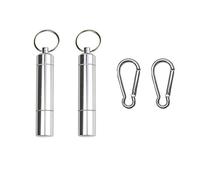 Zasiene Aluminio de Aleación Caja Palillo 4 Piezas Pastillero Pequeño Bolsillo Pastillero Portátil Llavero con Llavero para Almacenar al Aire Libre Viaje Acampada