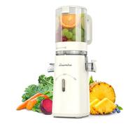 Zasmira Extractor de Zumos, Slow Juicer con Apertura de 120MM, Exprimidor en Frío 2L de Acero Inoxidable para Verduras y Frutas Completas, Fácil de Limpiar, Plata
