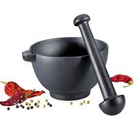 Zassenhaus 0000076066 Mortero XL diámetro 15,5 cm Hierro Fundido, Color negro 2 unidades