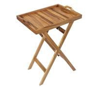 Zassenhaus Bandeja para servir con soporte de madera de acacia, plegable, bandeja con asas, bandeja de desayuno, madera dura cultivada de forma sostenible, bandeja: 60,0 × 45,0 × 7,0 cm, soporte de 80