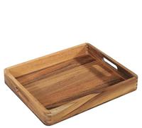 Zassenhaus Bandeja para Servir de Acacia Con Asas - Bandeja de Desayuno y Decoración para Platos - Madera Dura Cultivada de Forma Sostenible - 44 x 36 x 6 cm