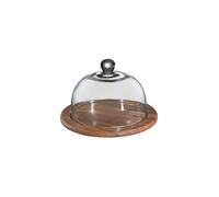 ZASSENHAUS Campana de queso con tapa de cristal acacia 25cm marrón