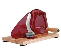 Zassenhaus Cortador de pan manual CLASSIC | Rojo | Hoja de acero Solinger | Grosor de corte: 1-18 mm | Tabla y manivela de madera de haya | 30 × 25,5 × 19 cm