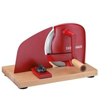 Zassenhaus Cortador de pan PURE rojo, manivela de mano con cuchillo de acero inoxidable, corte ondulado especial fabricado en Solingen, grosor de corte continuo ajustable hasta 20 mm