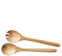 Zassenhaus Cubiertos para ensalada de 2 piezas, madera dura de mango de cultivo sostenible, para servir y servir, cubiertos de madera para ensalada, pasta y fruta, limpiar con húmedo, diario y buffet