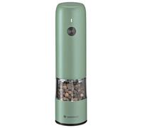 Zassenhaus KÖLN - Molinillo de pimienta eléctrico (USB, 14 cm, mecanismo de cerámica de alto rendimiento, carcasa acrílica de acero inoxidable, batería recargable de iones de litio), color verde