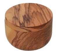 Zassenhaus Olla para sal y especias con tapa, madera de olivo, diámetro de 9,5 x 6 cm, vetas naturales, práctico cierre magnético, acabado al aceite, acabado único hecho a mano, acabado de alta