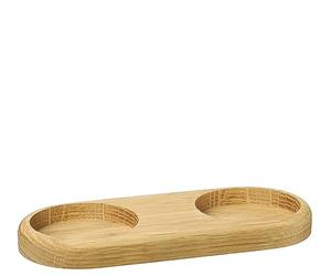 Zassenhaus Posavasos de madera de roble para 2 molinillos | apto para molinos de hasta 6 cm de diámetro | 17 x 8 x 1,5 cm