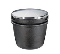 Zassenhaus Rallador de especias, mortero de hierro fundido con práctico compartimento, tapa de acero inoxidable.