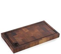 Zassenhaus Tabla de cortar de grano final de nogal con ranura para jugo y asas integradas, 18 x 10 x 1.6 pulgadas