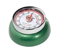 Zassenhaus Temporizador de cocina Speed | diámetro 7 cm x 3 cm | racing green | sin pilas | carcasa de acero inoxidable | temporizador de huevo magnético | retro cocina despertador analógico | reloj