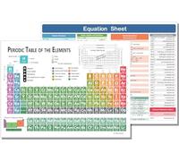 Zastic! Tabla periódica laminada de elementos, tabla de referencia de química de 9 x 12 pulgadas, hoja de trucos, guía de estudio para escuela secundaria, universidad, SAT/AP