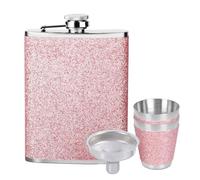 Zasvec Juego de Petaca de Acero Inoxidable para Mujer Frasco de Bolsillo con Embudo y Vasos de Chupito de Acero Inoxidable Petaca Portátil Frasco para Fiestas, Camping, Regalos, 8oz/240ml