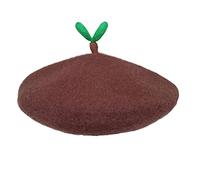 Zasy Boina de lana casual clásica francesa hecha a mano para mujer, Verde col, 7-7 1/8
